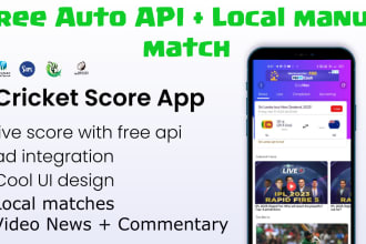 high quality cricket score app includes ipl free api
