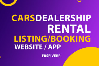 create car dealership rental or booking website