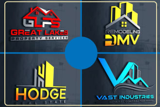design unique home repair, painting, roofing, handyman logo