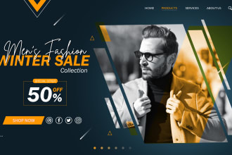 design professional website header, hero image, web banner or slider