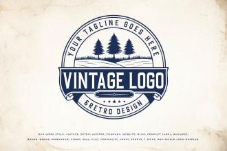 do hand drawn retro vintage logo design
