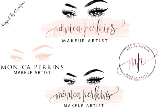 design unique eyelashes or makeup cosmetics,salon,beauty and spa logo