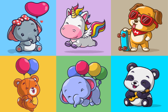 create cute cartoon characters, cute animals, cute human, mascot, object, etc