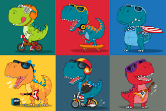 create a cartoon character and mascot cartoon
