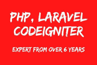 develop website using php, laravel, codeigniter