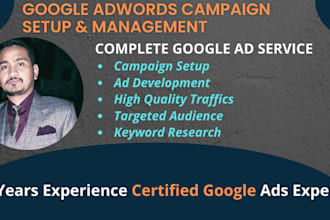setup and manage google ads adwords PPC campaigns