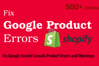 fix shopify product errors and warnings search console