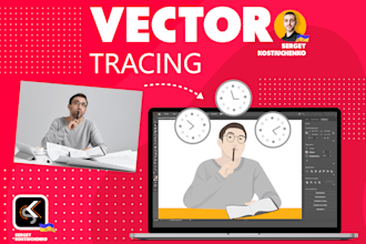 vector tracing people, vectorization people illustration