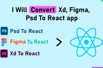convert xd, figma, psd to react app, responsive website