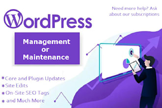 maintain or manage your wordpress site