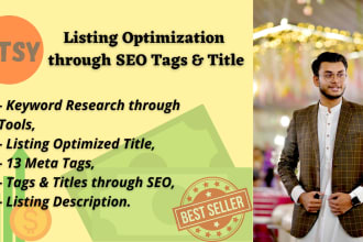 do etsy product listing with etsy SEO tags and etsy optimized titles