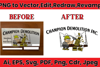 png to vector, redraw, modify your logo or image into a vector ai, eps, svg