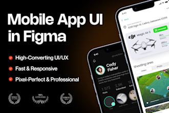 create a sleek and engaging mobile app UI UX design in figma