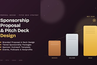 design a sponsorship proposal and elevator sale investor pitch deck