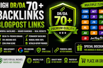 create high dr 60 to 80 dofollow authority backlinks