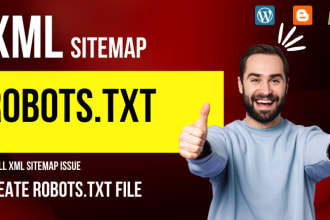 create and fix XML sitemap and robots txt for website SEO