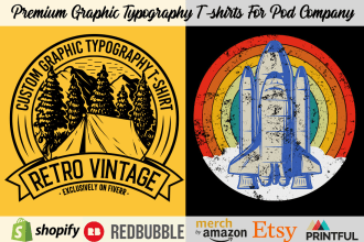 design bulk custom graphic typography tshirt for retro vintage merch merchandise