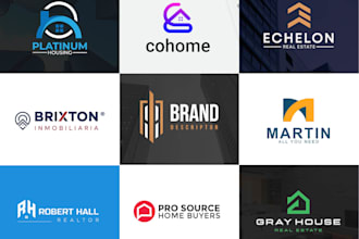 design real estate logo, property, construction, engineering, housing society