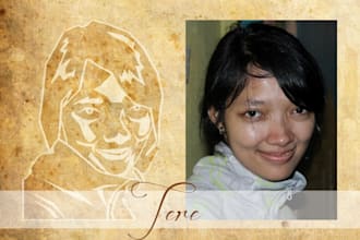 make vector of your face on papyrus paper