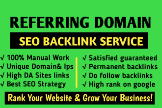 build HQ referring unique domains SEO backlinks for google ranking