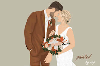 draw faceless couple illustration couples portrait