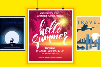 design satisfying retro vintage poster or flyer design