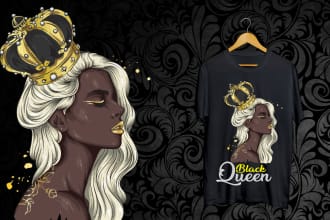 make trendy unique colorful african american  t shirt design within 24 hours