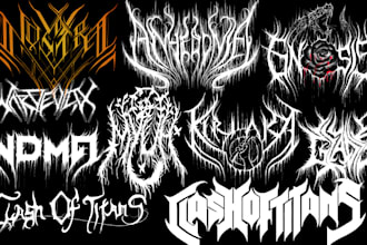 hand draw metal band logo for you