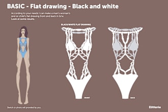 create a flat sketch for your fashion collection