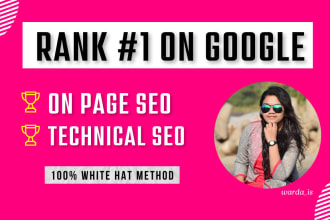 do on page SEO, technical optimization, competitor analysis and complete audit