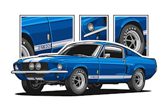 draw custom vector car illustration