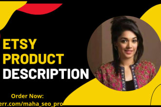 write engaging SEO optimized etsy product description