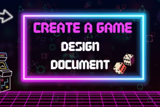 create a game design document gdd for you