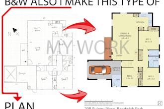 redraw the 2d floor plan from matterport, or sketch