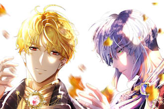 draw you in anime or manhwa style illustration