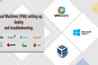 install and  configure vm on vmware, hv type 1 or type 2