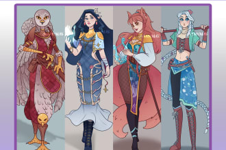 draw dnd and role play characters commission