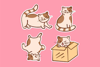 create cartoon characters, stickers, badges, labels