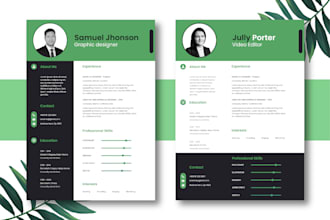 design a professional cv, modern cover letter, executive cv, or resume template