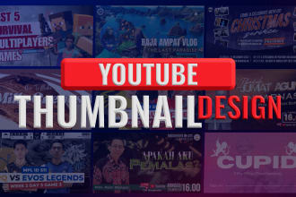 design eye catching youtube thumbnail in 24 hours