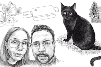 do any custom black and white illustrations for your creative projects