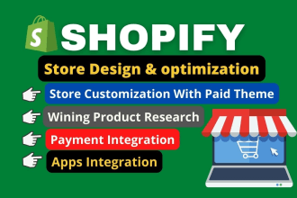 design shopify store, shopify website or drop shipping store