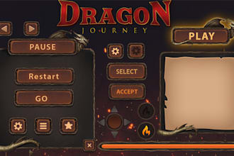 create stunning 2d and 3d game UI UX for mobile and PC