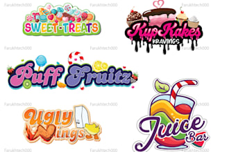 design unique candy chocholate, sweets bakery and cakery food logo