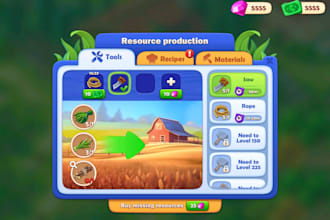 design creative game art, minimalistic game UI design for mobile