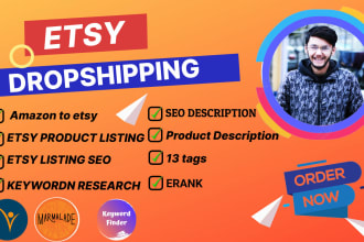 do product listing, product upload on your etsy store