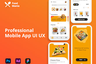 responsive mobile app UI UX for android or ios in figma xd
