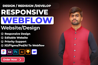 create a modern responsive webflow website design