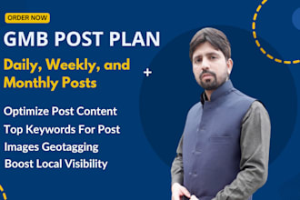 write and create monthly gmb post with geotag images