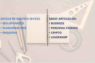 rewrite articles to be plagiarism free